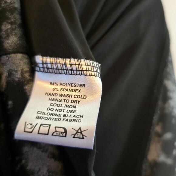 EBBY BLACK WHITE CAMO WRAP FRONT BLOUSE TOP SIZE XL VNECK LONG SLEEVE - Picture 7 of 8